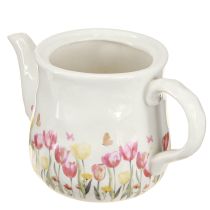 Itens Jarra de cerâmica com motivo floral para dar um toque primaveril à sala de estar. 20 cm