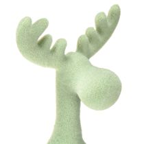 Itens Banqueta de borda com decoração de alce flocado verde marrom menta 31cm 3 peças