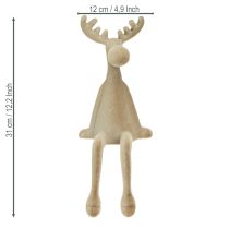 Itens Elk flocado borda sitter marrom 31 cm 3 peças