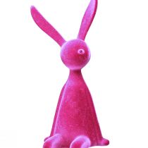 Itens Coelho de pelúcia para prateleira, aveludado, coelho da Páscoa sentado, rosa, 56 cm