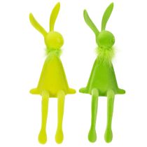 Itens Coelhinho da Páscoa decorativo para prateleira, ideal para decoração festiva de primavera em casa, 36 cm, 2 peças.