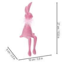 Itens Estatueta de coelho da Páscoa com estola de penas, para decoração de prateleira, figura decorativa de Páscoa, 27 cm, 2 peças