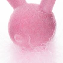 Itens Estatueta de coelho da Páscoa com estola de penas, para decoração de prateleira, figura decorativa de Páscoa, 27 cm, 2 peças