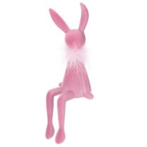 Itens Estatueta de coelho da Páscoa com estola de penas, para decoração de prateleira, figura decorativa de Páscoa, 27 cm, 2 peças