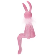 Itens Estatueta de coelho da Páscoa com estola de penas, para decoração de prateleira, figura decorativa de Páscoa, 27 cm, 2 peças