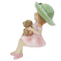 Itens Enfeite de prateleira Menina sorridente com cachorro Ø4,5cm A9,5cm