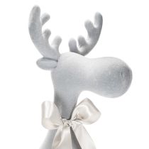 Itens Estatueta decorativa de alce flocada com laço, para pendurar em prateleira, 80 cm