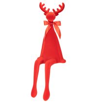Itens Estatueta decorativa de alce, revestida de veludo, com laço, 80 cm