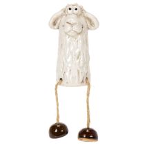 Itens Ovelha de cerâmica sentada, ideal para a Páscoa e decoração durante todo o ano, 18 cm, conjunto de 3 peças.