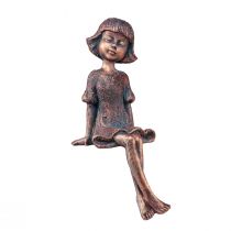 Itens Figura de jardim com assento de borda sentada menina bronze 52 cm
