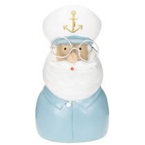 Itens Estatueta de capitão, decoração marítima com óculos e chapéu, 16 cm