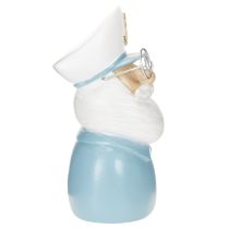 Itens Estatueta de capitão, decoração marítima com óculos e chapéu, 16 cm