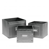 Caixa de floreira com floreira de placa conjunto de 3 de metal