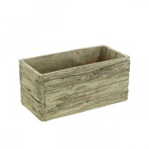 Caixa de planta concreto retangular madeira olhar marrom 23×10.5cm H11cm