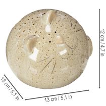 Itens Conjunto de 2 estatuetas decorativas de gato em cerâmica, design redondo, para sala de estar ou quarto, 13 cm.