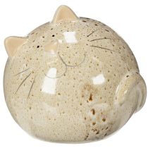 Itens Estatueta decorativa de gato em cerâmica, formato redondo, ideal para sala de estar ou quarto, 13 cm