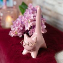 Itens Conjunto de 2 estatuetas decorativas de gato, ideais para decorar quartos e banheiros, 14 cm.