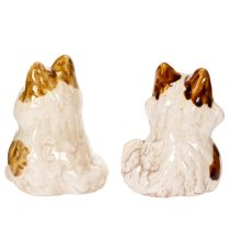 Itens Conjunto de 4 estatuetas decorativas de gatos em cerâmica, figuras divertidas de animais para decoração de sala de estar, 8 cm.
