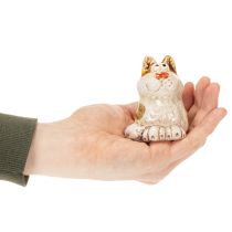 Itens Conjunto de 4 estatuetas decorativas de gatos em cerâmica, figuras divertidas de animais para decoração de sala de estar, 8 cm.
