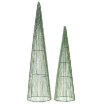 Itens Cones de metal para arranjos florais, verdes, 62 cm, 2 unidades.