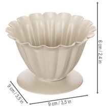 Itens Tigela, cálice, cálice floral, decoração cor creme, 9 cm