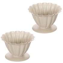 Itens Tigela, cálice, cálice floral, decoração cor creme, 9 cm