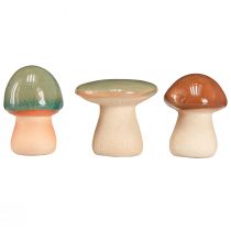 Itens Decoração de cogumelos em cerâmica castanho verde azul decoração em cerâmica Ø4/5cm 6 un
