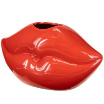 Itens Vaso de cerâmica vermelho beijo boca vaso decorativo 17×8,5×9cm