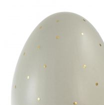 Itens Decoração de ovos de Páscoa em cerâmica com pontos dourados cinza Ø8cm Alt.11cm 2 unidades