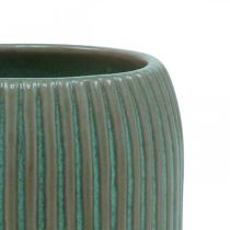 Jarra de cerâmica com sulcos Jarra de cerâmica verde claro Ø13cm H20cm