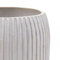Jarra de cerâmica com ranhuras Jarra de cerâmica branca Ø13cm A20cm