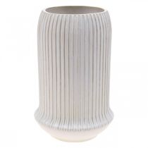 Jarra de cerâmica com ranhuras Jarra de cerâmica branca Ø13cm A20cm