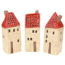 Itens Decoração de mesa de casa de cerâmica casas de cerâmica H11cm 3 peças