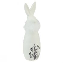 Itens Coelhinho de cerâmica coelhos brancos penas decorativas flores Ø6cm Alt.20,5cm