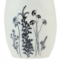 Itens Coelhinho de cerâmica coelhos brancos penas decorativas flores Ø6cm Alt.20,5cm