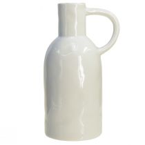 Itens Vaso de cerâmica branco para decoração a seco vaso com alça Ø9cm H21cm