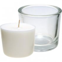 Vela em vidro Jarra vela de cera branca Ø9cm A8cm