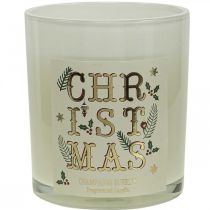 Vela perfumada Natal Vela perfumada em vidro creme champanhe Ø8cm