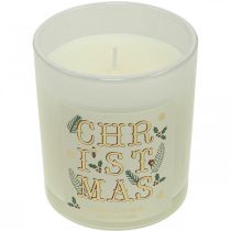 Vela perfumada Natal Vela perfumada em vidro creme champanhe Ø8cm
