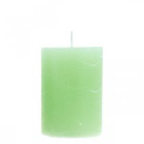 Itens Pilar velas cor verde claro 70×100mm 4pcs