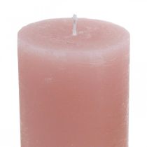 Pilar velas tingidas de rosa 70×100mm 4pcs