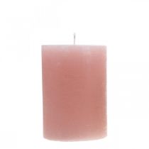 Pilar velas tingidas de rosa 70×100mm 4pcs