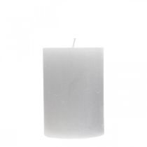 Itens Velas de pilar tingidas de cinza claro 70×100mm 4uds