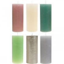 Pilar velas coloridas cores diferentes 85×200mm 2pcs