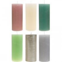 Itens Velas de pilar de várias cores 85×200mm 2uds