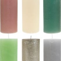 Velas pilares coloridas em cores diferentes 85 × 200mm 2 unidades