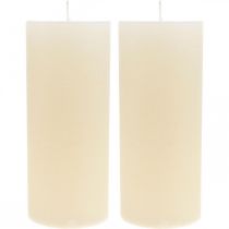 Itens Elegantes velas cilíndricas creme-esbranquiçadas para decoração festiva, 85×200mm, conjunto de 2