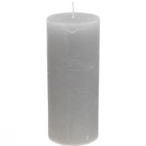 Pilar velas tingidas de cinza claro 85×200mm 2pcs