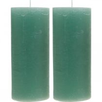 Itens Velas Pilar de Jade Verde 85x200mm, Conjunto de 2 - Velas Decorativas, Tingidas por Inteiro, Longa Duração