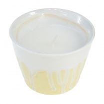 Vela de citronela em vaso cerâmico amarelo creme Ø8,5cm